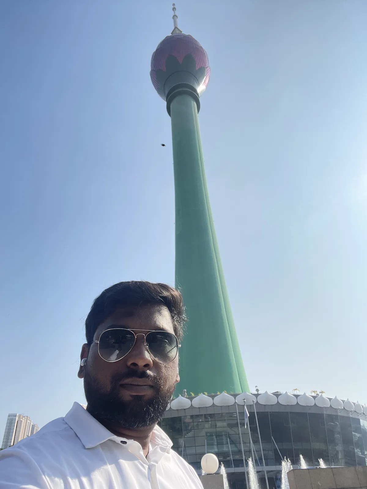 Rahul Govindu at the Lotus Tower in Colombo, Sri Lanka